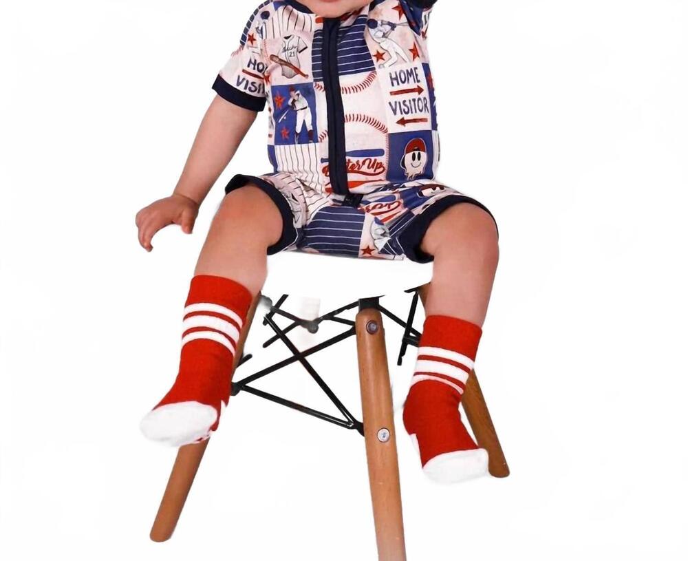 NEW FLETCH boy's field of dreams bamboo shortie romper in blue